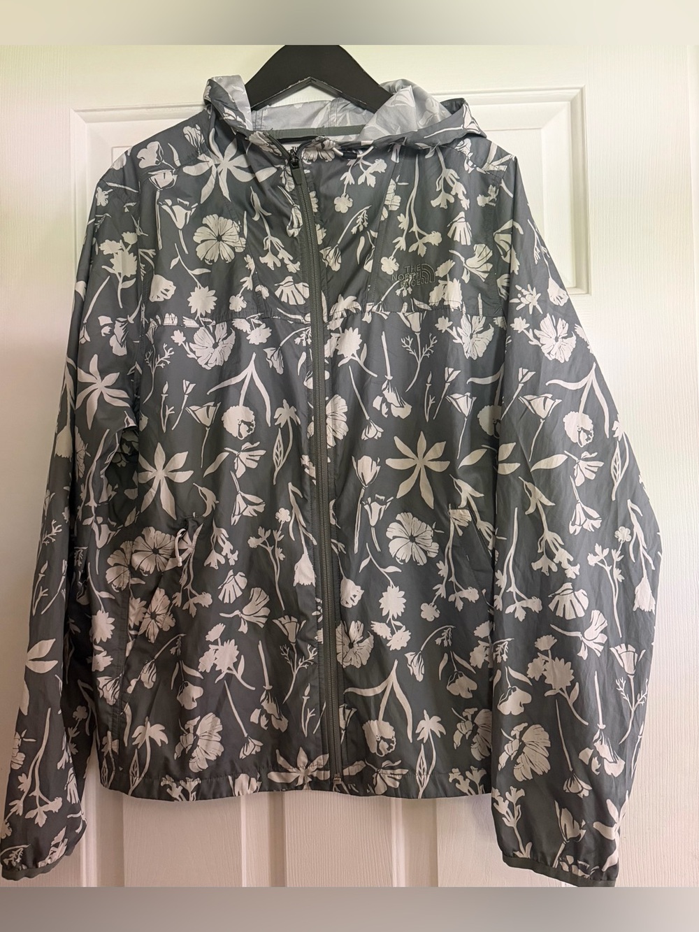 North Face Cyclone Jacket Windbreaker Agave Green Sun Print Size XL